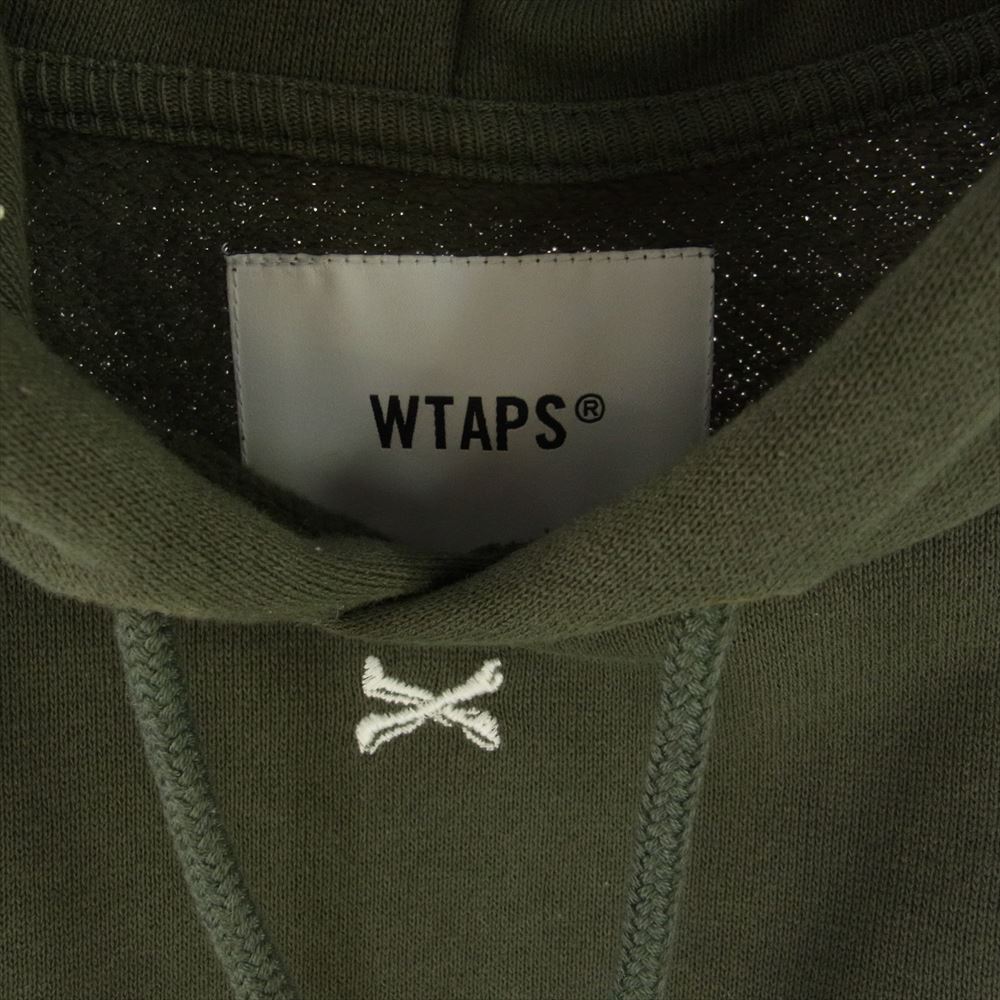 WTAPS ダブルタップス 23SS 222ATDT-CSM26 ACNE HOODY CTPL TEXTILE クロスボーン 刺繍 プルオーバー パーカー Olive Drab X 03【中古】