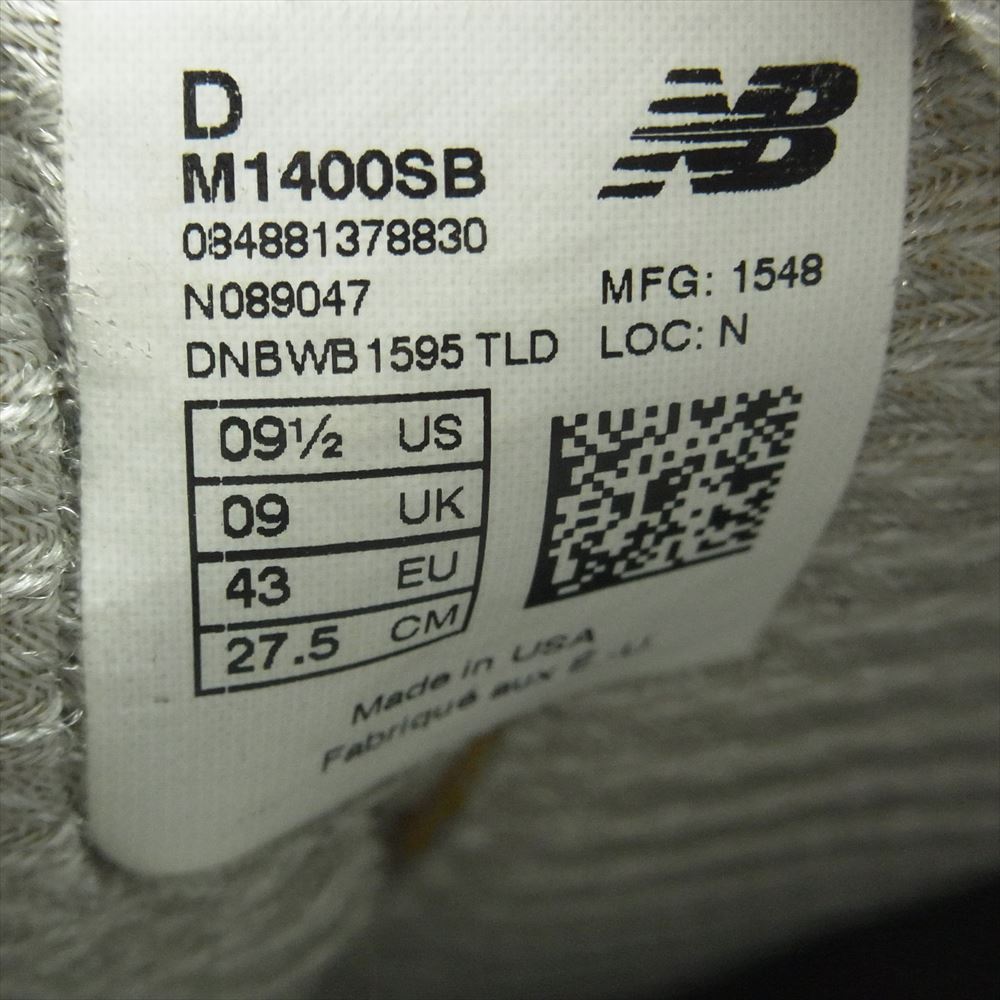 NEW BALANCE ニューバランス USA製 M1400SB スエード メッシュ スニーカー グレー系 27.5cm【中古】