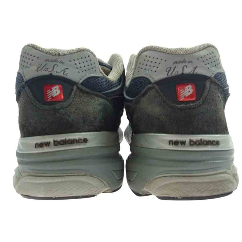 NEW BALANCE ニューバランス USA製 M990NB3 Navy ネイビー スエード メッシュ スニーカー ネイビー系 27.5cm【中古】