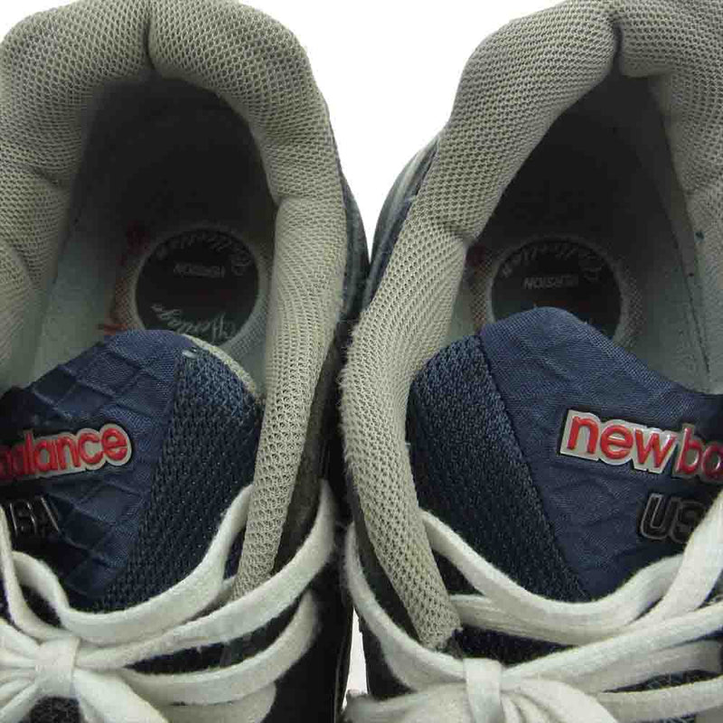 NEW BALANCE ニューバランス USA製 M990NB3 Navy ネイビー スエード メッシュ スニーカー ネイビー系 27.5cm【中古】