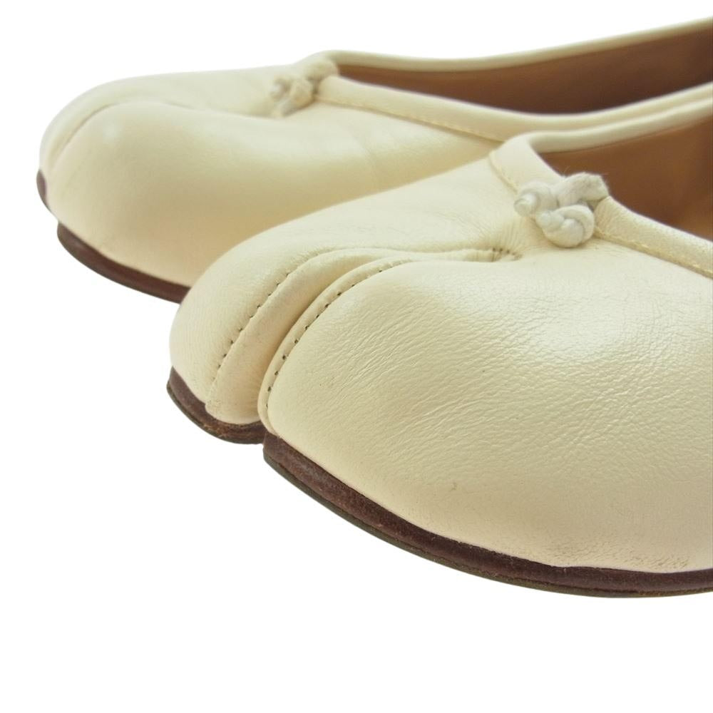 MAISON MARGIELA メゾンマルジェラ S58WZ042 Tabi ballet 足袋 タビ フラット パンプス シューズ アイボリー系 36【中古】
