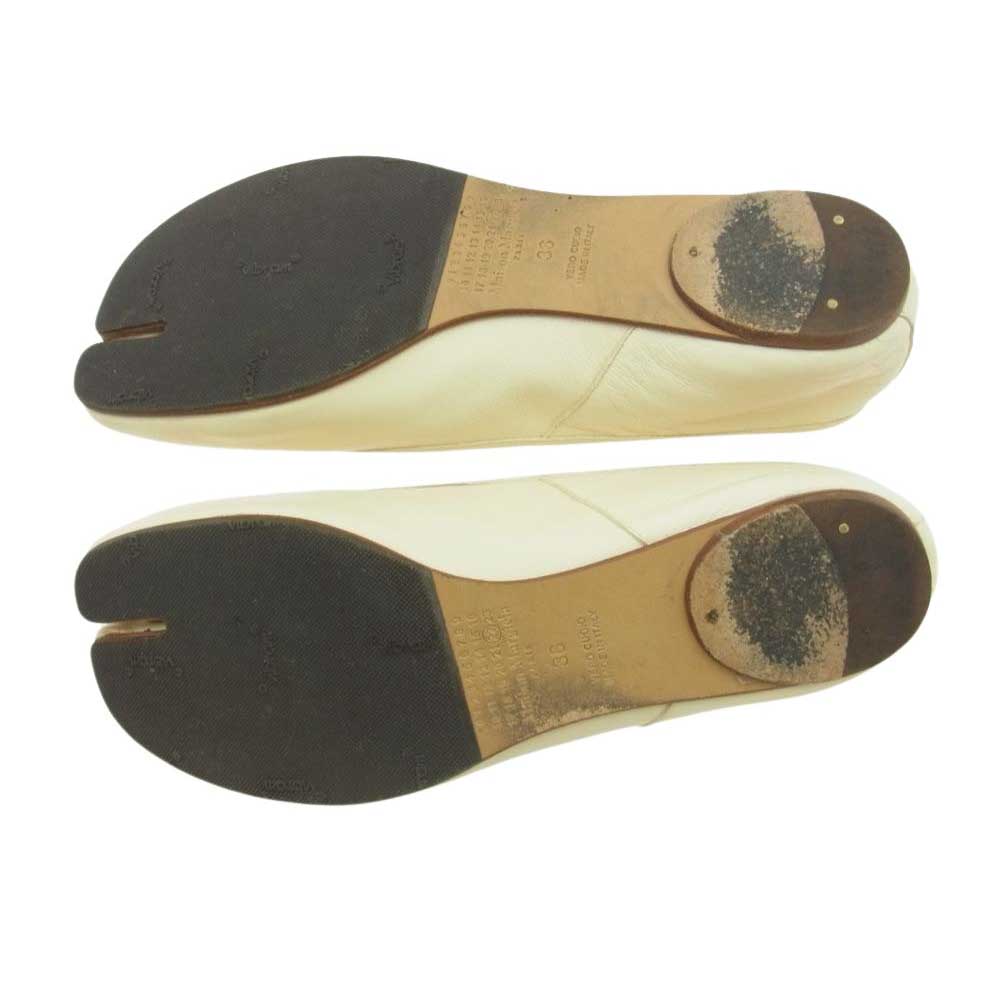 MAISON MARGIELA メゾンマルジェラ S58WZ042 Tabi ballet 足袋 タビ フラット パンプス シューズ アイボリー系 36【中古】