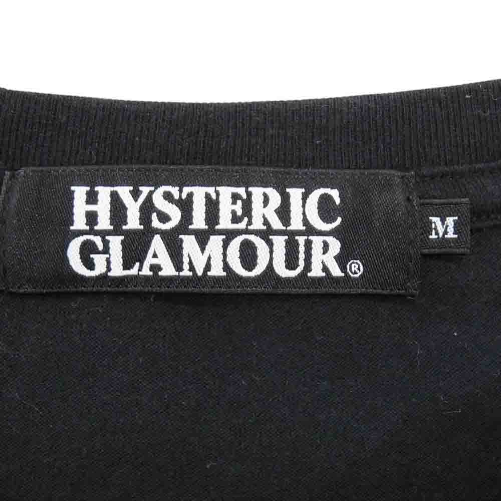 HYSTERIC GLAMOUR ヒステリックグラマー 4CT-5912 ラメ加工 ガール プリント ロゴ 半袖 Tシャツ ブラック系 M【中古】