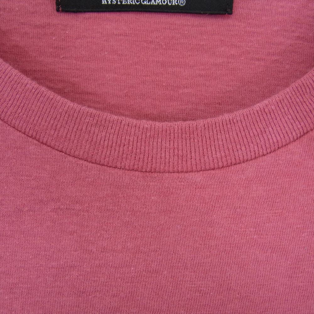 HYSTERIC GLAMOUR ヒステリックグラマー 1234CT02 × PLAYBOY プレイボーイ ガール プリント 半袖 Tシャツ ピンク系 L【中古】