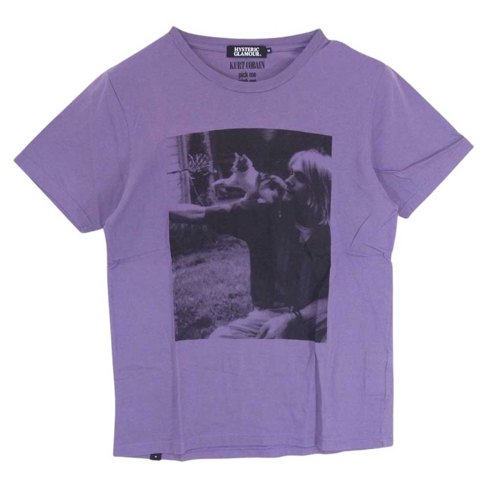 HYSTERIC GLAMOUR ヒステリックグラマー 0293CT20 Kurt Cobain カートコバーン プリント 半袖 Tシャツ パープル系  M【中古】