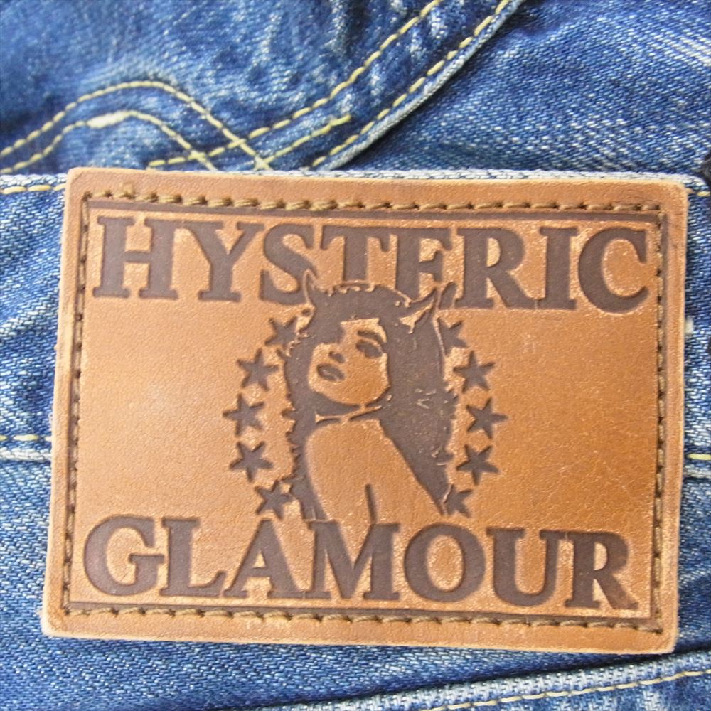 HYSTERIC GLAMOUR ヒステリックグラマー 0203AP11 ダメージ リペア 加工 スタッズ デニム パンツ インディゴブルー系 34【中古】