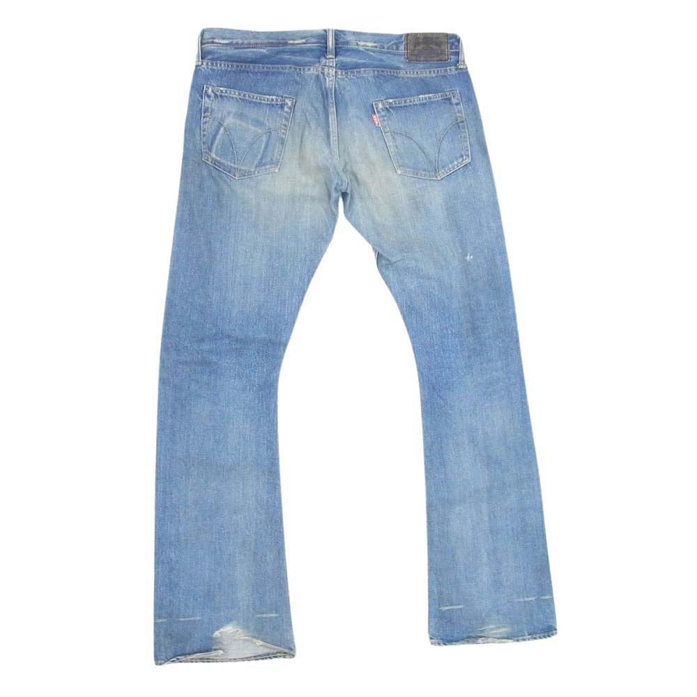 HYSTERIC GLAMOUR ヒステリックグラマー 5AP-0644 ロゴ ステンシル プリント リペア 加工 デニム パンツ インディゴブルー系 34【中古】