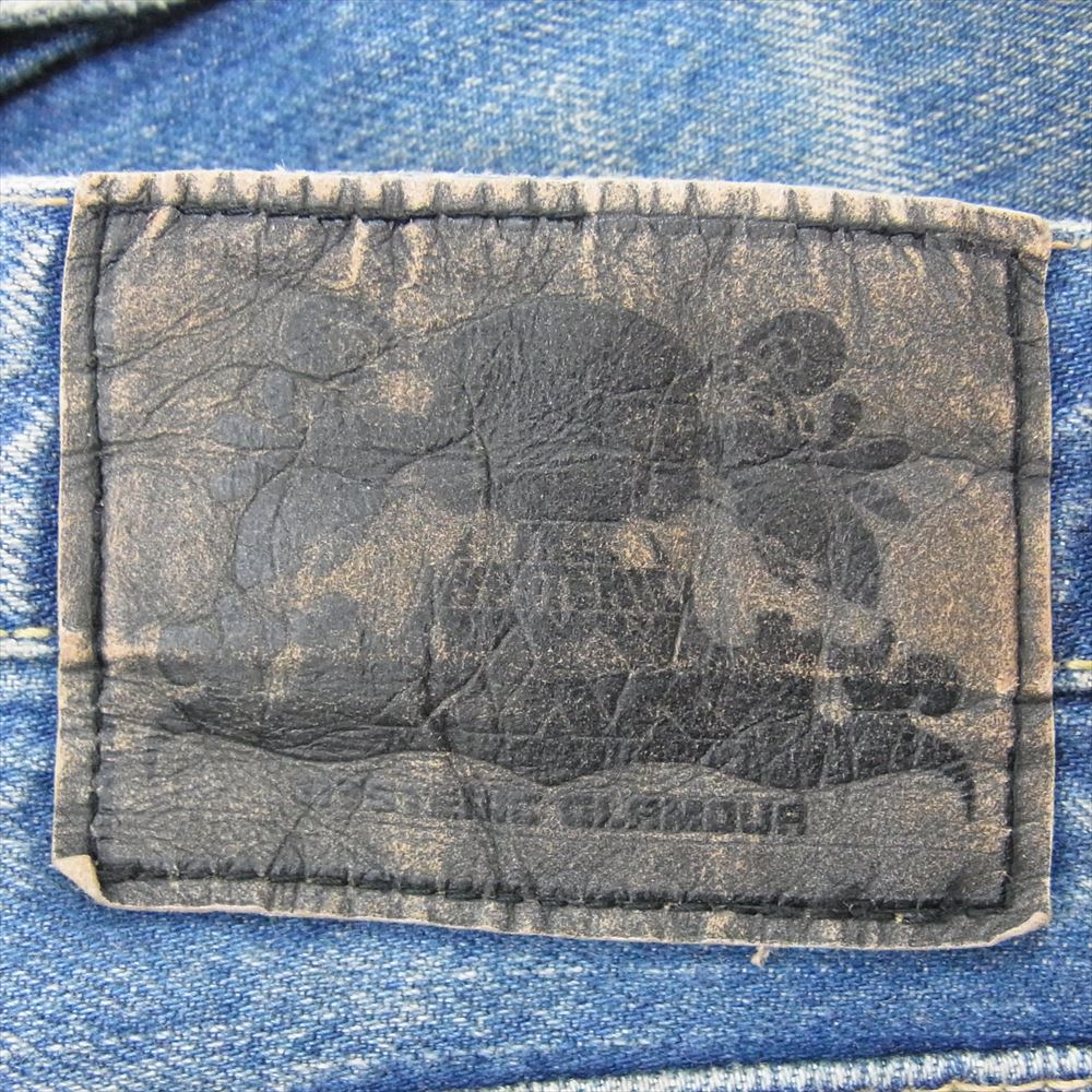 HYSTERIC GLAMOUR ヒステリックグラマー 5AP-0644 ロゴ ステンシル プリント リペア 加工 デニム パンツ インディゴブルー系 34【中古】