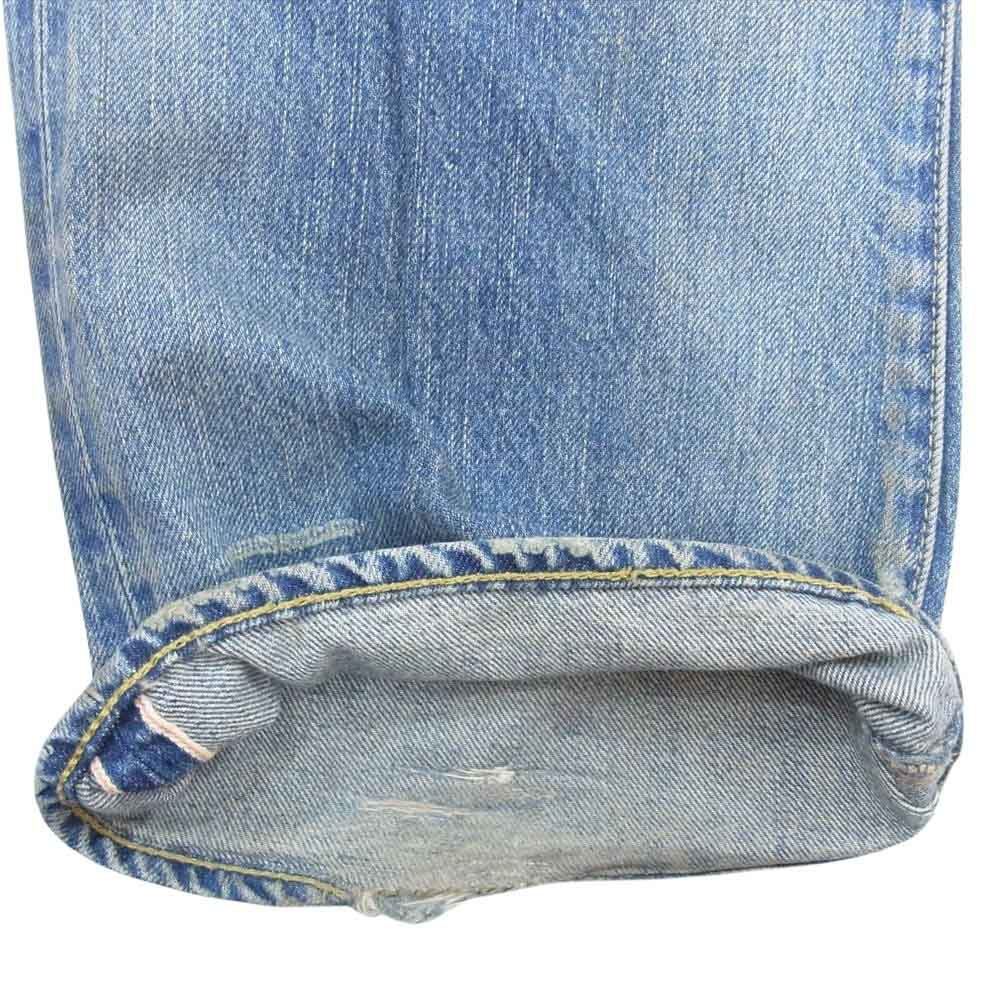 HYSTERIC GLAMOUR ヒステリックグラマー 5AP-0644 ロゴ ステンシル プリント リペア 加工 デニム パンツ インディゴブルー系 34【中古】