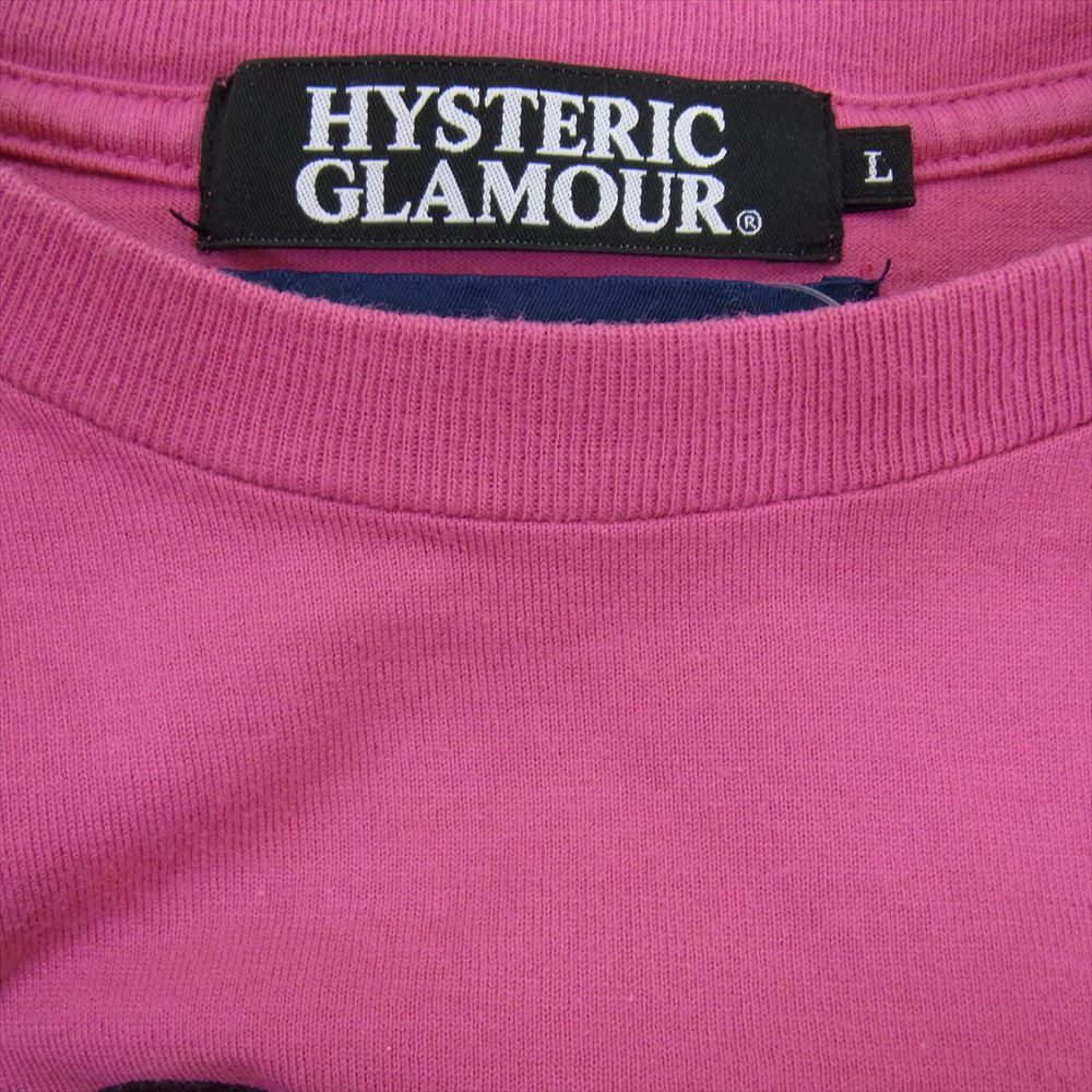 HYSTERIC GLAMOUR ヒステリックグラマー 0233CT24 × master mind マスターマインド ガール プリント Tシャツ ピンク系 L【中古】