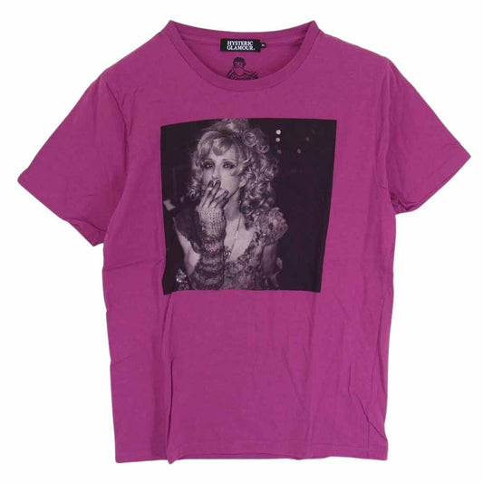 HYSTERIC GLAMOUR ヒステリックグラマー 0203CT20 COURTNEY LOVE コートニーラブ フォト プリント 半袖 Tシャツ ピンク系 M【中古】