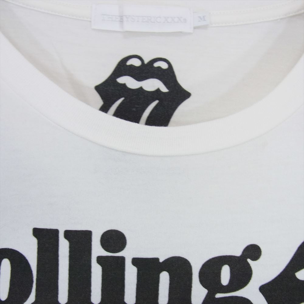 HYSTERIC GLAMOUR ヒステリックグラマー 0614CT01 HYSTERIC GLAMOUR ヒステリックグラマー Rolling Stones ローリングストーンズ プリント 半袖 Tシャツ ホワイト系 M【中古】