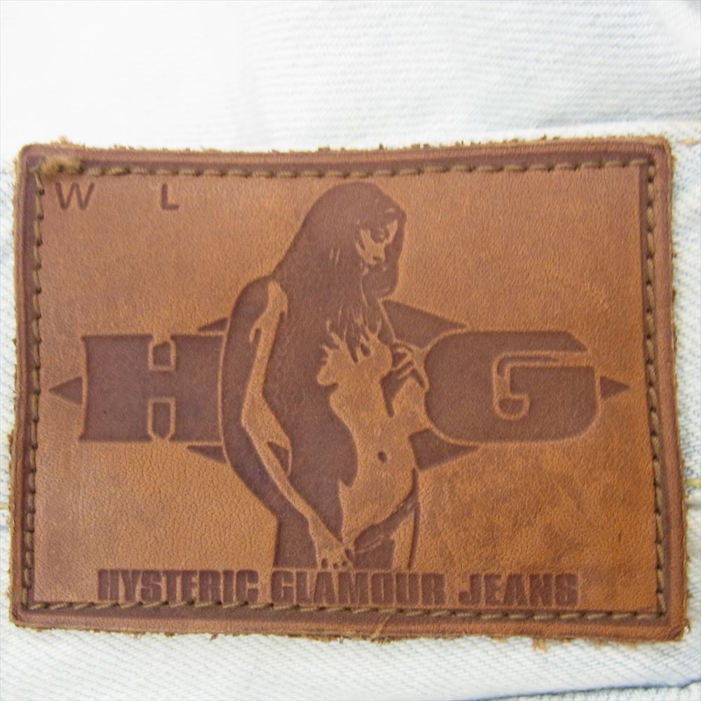 HYSTERIC GLAMOUR ヒステリックグラマー 4AP-1883 ウォッシュ ダメージ 加工 デニム パンツ インディゴブルー系 34【中古】