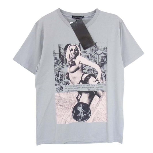 HYSTERIC GLAMOUR ヒステリックグラマー 0694CT03 HYSTERIC GLAMOUR ヒステリックグラマー ガール プリント 半袖 Tシャツ グレー系 M【新古品】【未使用】【中古】