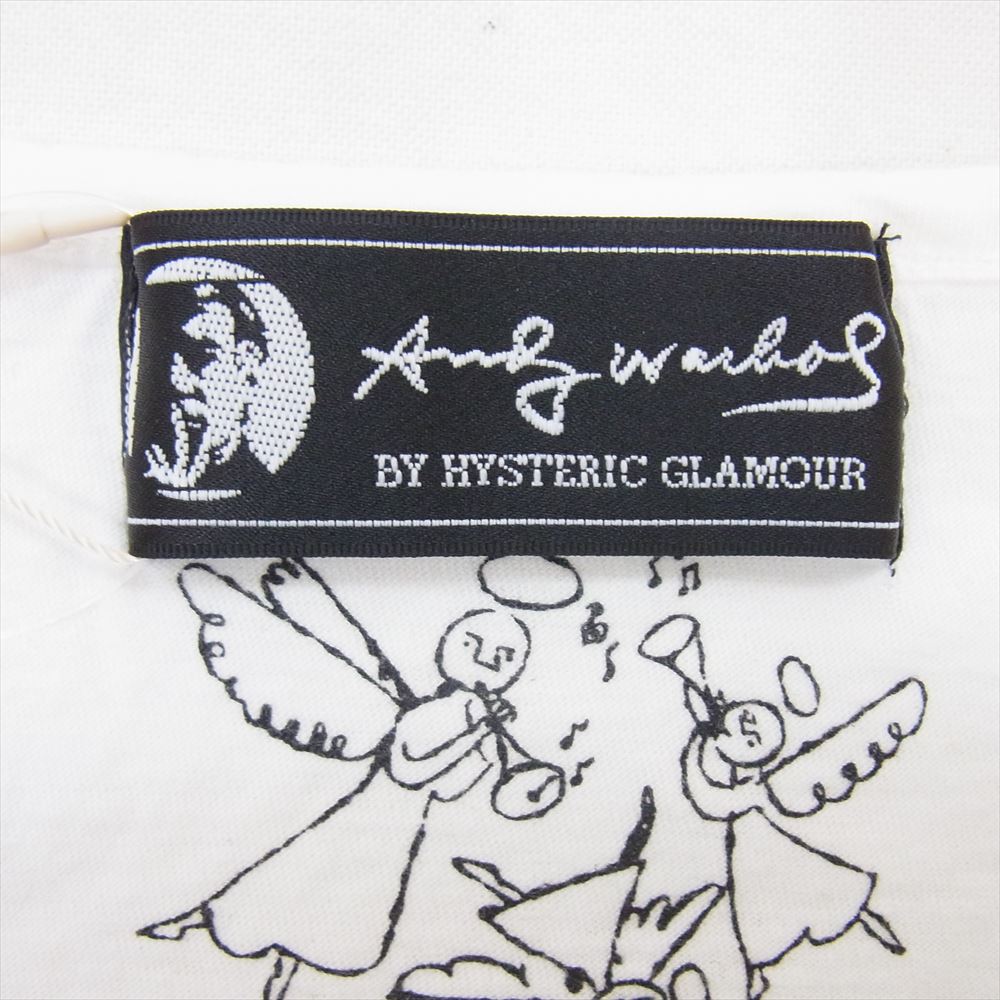 HYSTERIC GLAMOUR ヒステリックグラマー 0351CT12 Andy Warhol アンディウォーホル プリント 半袖 カットソー Tシャツ ホワイト系 FREE【新古品】【未使用】【中古】