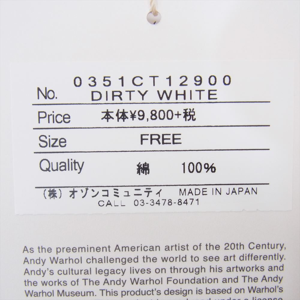 HYSTERIC GLAMOUR ヒステリックグラマー 0351CT12 Andy Warhol アンディウォーホル プリント 半袖 カットソー Tシャツ ホワイト系 FREE【新古品】【未使用】【中古】