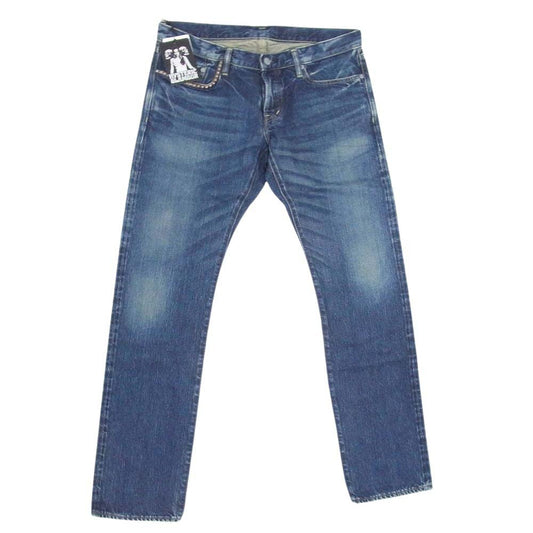 HYSTERIC GLAMOUR ヒステリックグラマー 0203AP06 ウォッシュ加工 スタッズ デニム パンツ インディゴブルー系 34【中古】