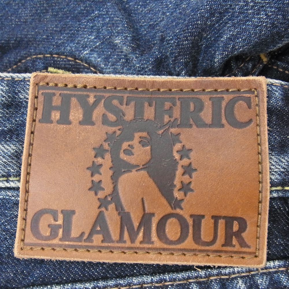 HYSTERIC GLAMOUR ヒステリックグラマー 0203AP06 ウォッシュ加工 スタッズ デニム パンツ インディゴブルー系 34【中古】