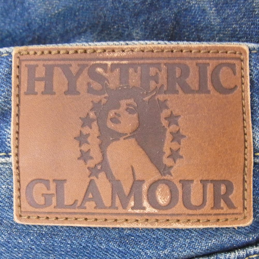 HYSTERIC GLAMOUR ヒステリックグラマー 0221AP04 WU加工 ダメージ リペア ストレート デニム パンツ インディゴブルー系 34【中古】
