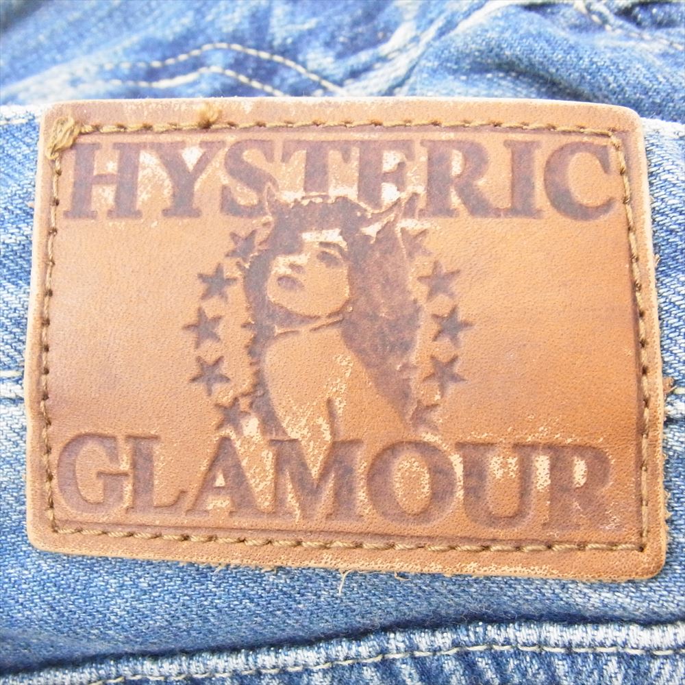 HYSTERIC GLAMOUR ヒステリックグラマー 0213AP08 SP加工 スタッズ クラッシュ ダメージ リペア 加工 デニム パンツ インディゴブルー系 34【中古】