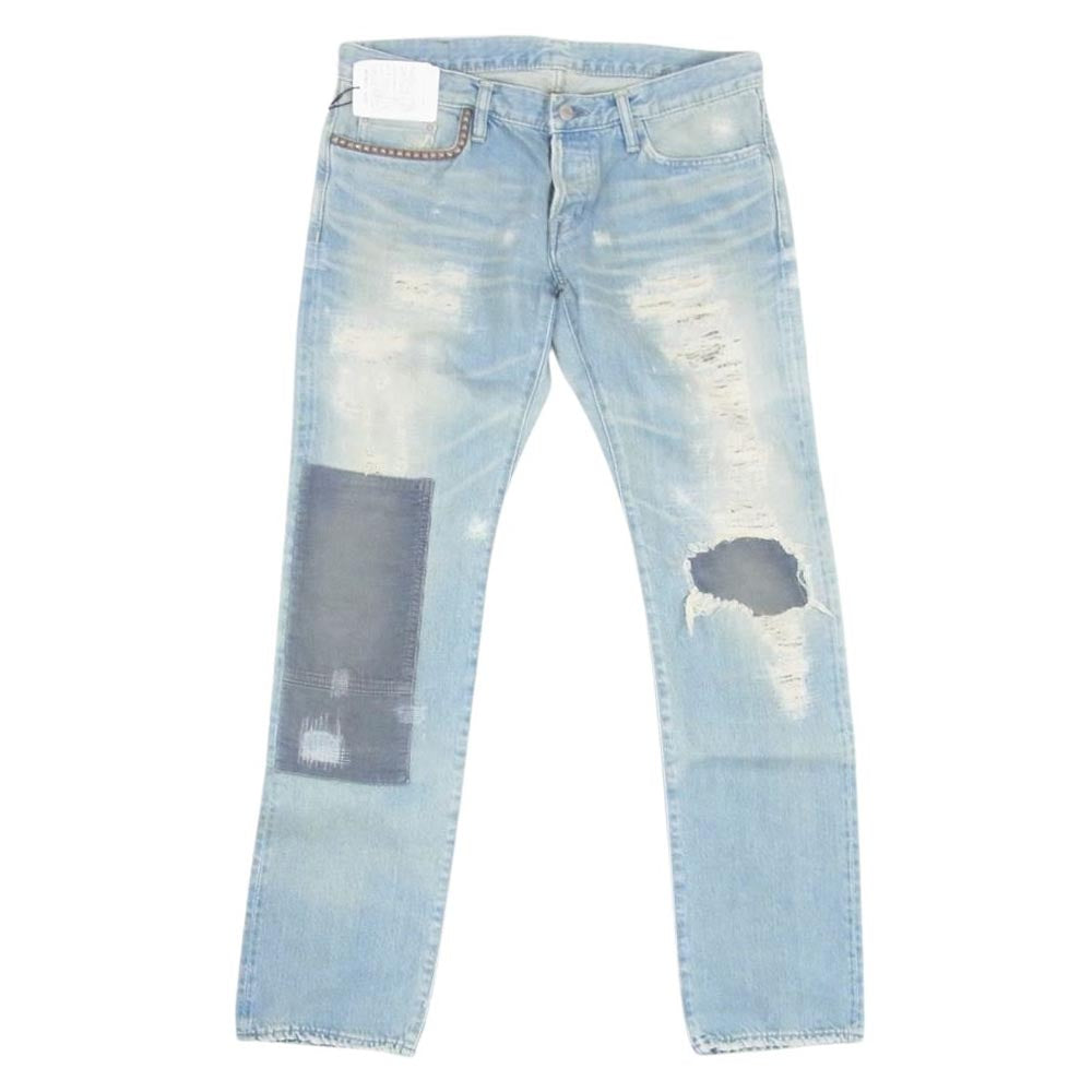 HYSTERIC GLAMOUR ヒステリックグラマー 0202AP01 NOBU リメイク ダメージ クラッシュ 加工 デニム パンツ インディゴブルー系 34【中古】