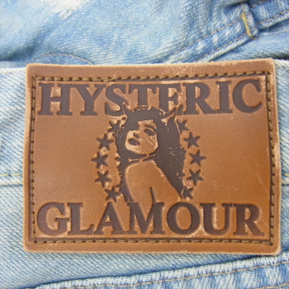 HYSTERIC GLAMOUR ヒステリックグラマー 0202AP01 NOBU リメイク ダメージ クラッシュ 加工 デニム パンツ インディゴブルー系 34【中古】