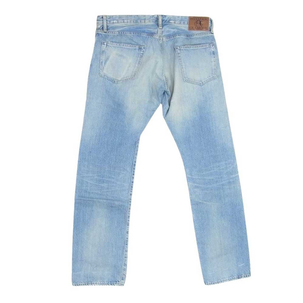 HYSTERIC GLAMOUR ヒステリックグラマー 0213AP07 OSP加工 COLLAGE スタッズ ガール プリント デニム パンツ インディゴブルー系 34【中古】