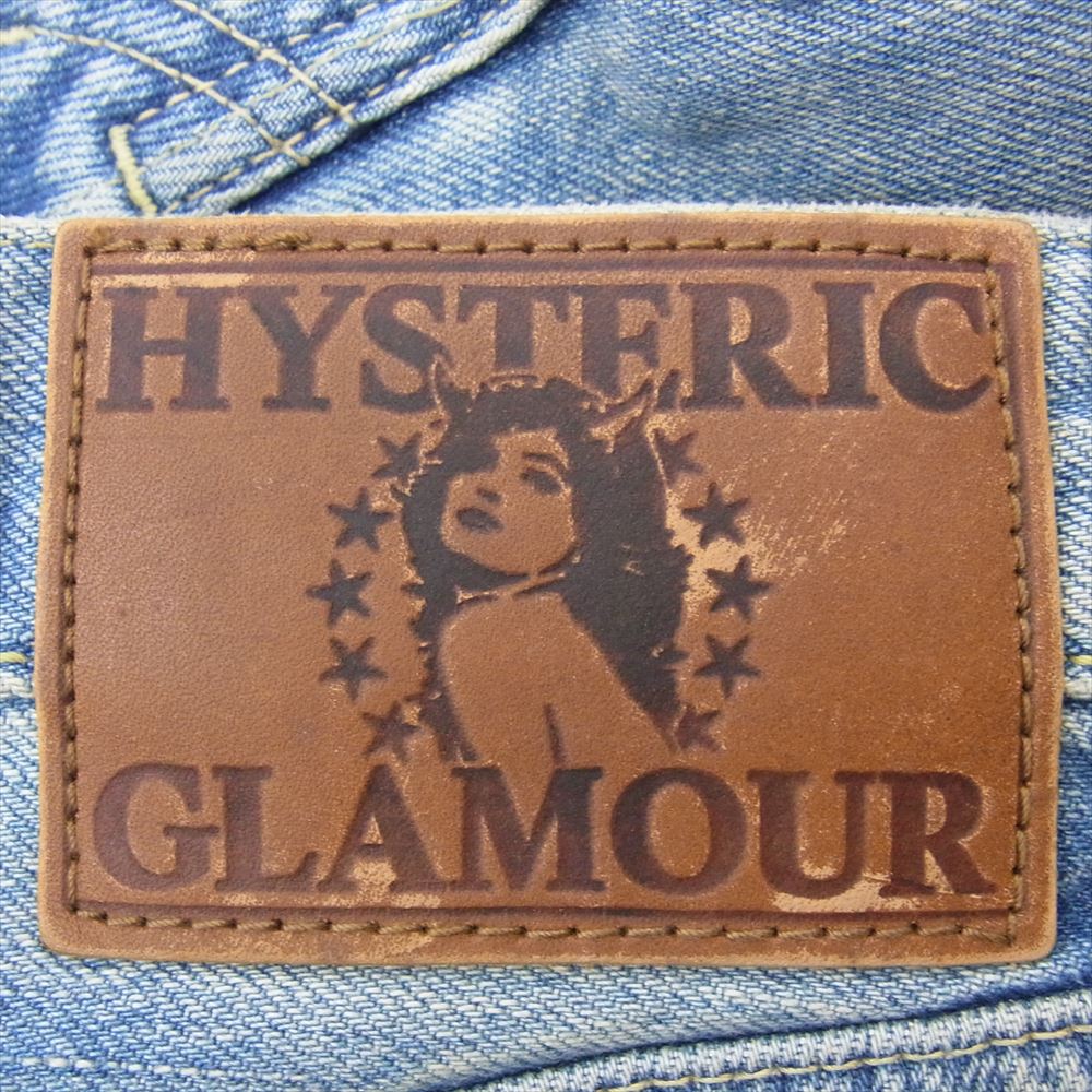 HYSTERIC GLAMOUR ヒステリックグラマー 0213AP07 OSP加工 COLLAGE スタッズ ガール プリント デニム パンツ インディゴブルー系 34【中古】