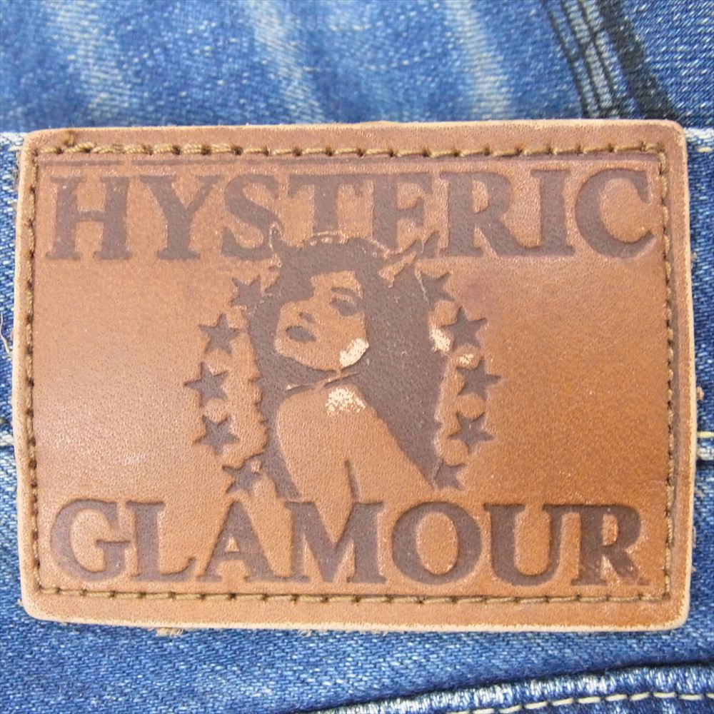 HYSTERIC GLAMOUR ヒステリックグラマー 0221AP03 ダメージ リペア 加工 スタッズ music note デニム音譜 音符 プリント デニム パンツ インディゴブルー系 34【中古】