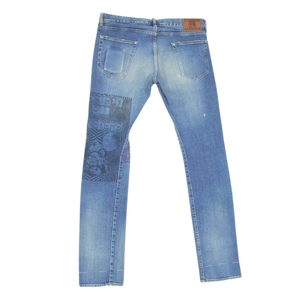 HYSTERIC GLAMOUR ヒステリックグラマー 4AP-2334 Destroy All Monsters デストロイオールモンスターズ ヴィンテージ加工 スタッズ デニム パンツ インディゴブルー系 34【中古】