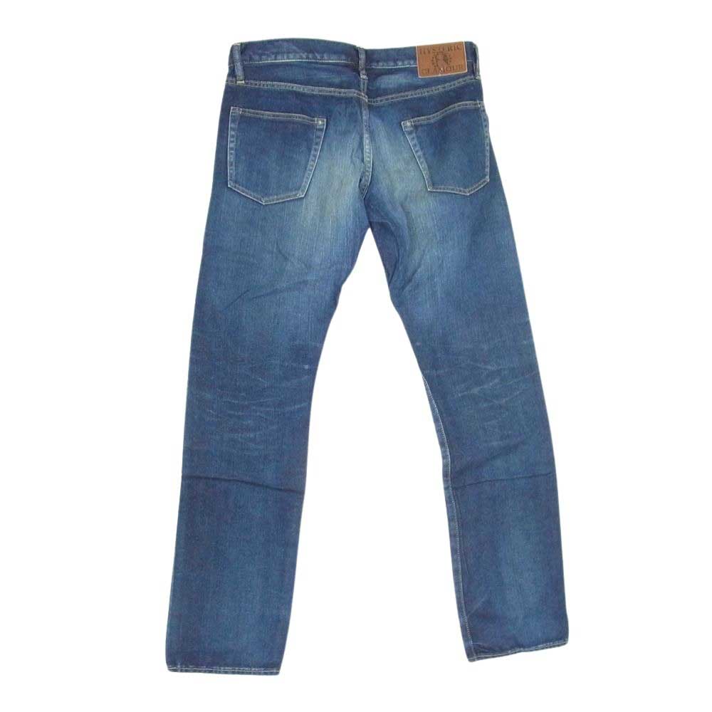 HYSTERIC GLAMOUR ヒステリックグラマー 0231AP05 RB加工 コースター セルビッチ デニム スリム ストレート パンツ インディゴブルー系 34【中古】