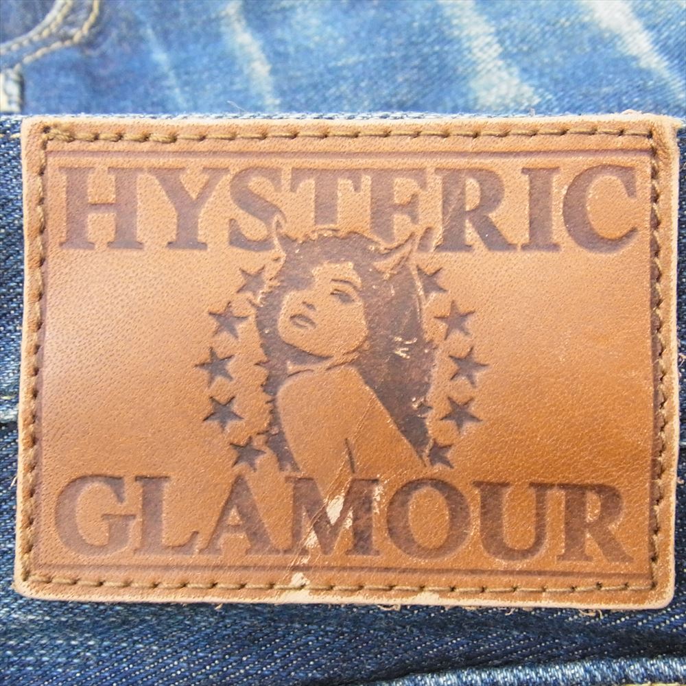 HYSTERIC GLAMOUR ヒステリックグラマー 0231AP05 RB加工 コースター セルビッチ デニム スリム ストレート パンツ インディゴブルー系 34【中古】