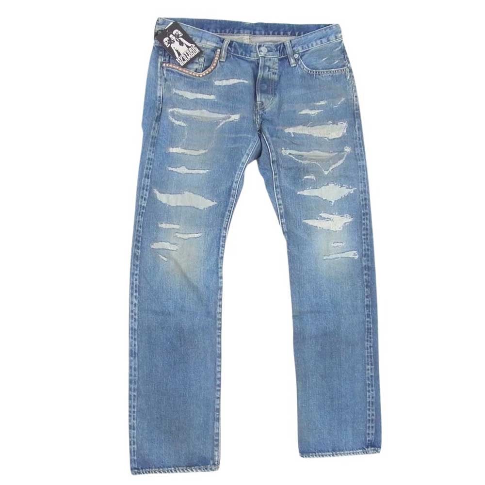 HYSTERIC GLAMOUR ヒステリックグラマー 0231AP03 IPR加工 ダメージ リペア 加工 デニム パンツ インディゴブルー系 34【中古】