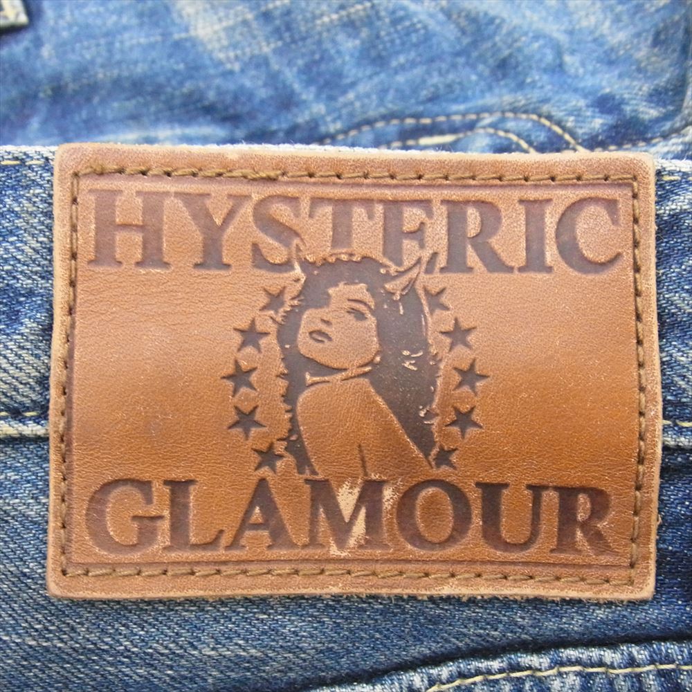 HYSTERIC GLAMOUR ヒステリックグラマー 0231AP02 PF加工 ペンキ クラッシュ スリム ストレート デニム パンツ インディゴブルー系 34【中古】