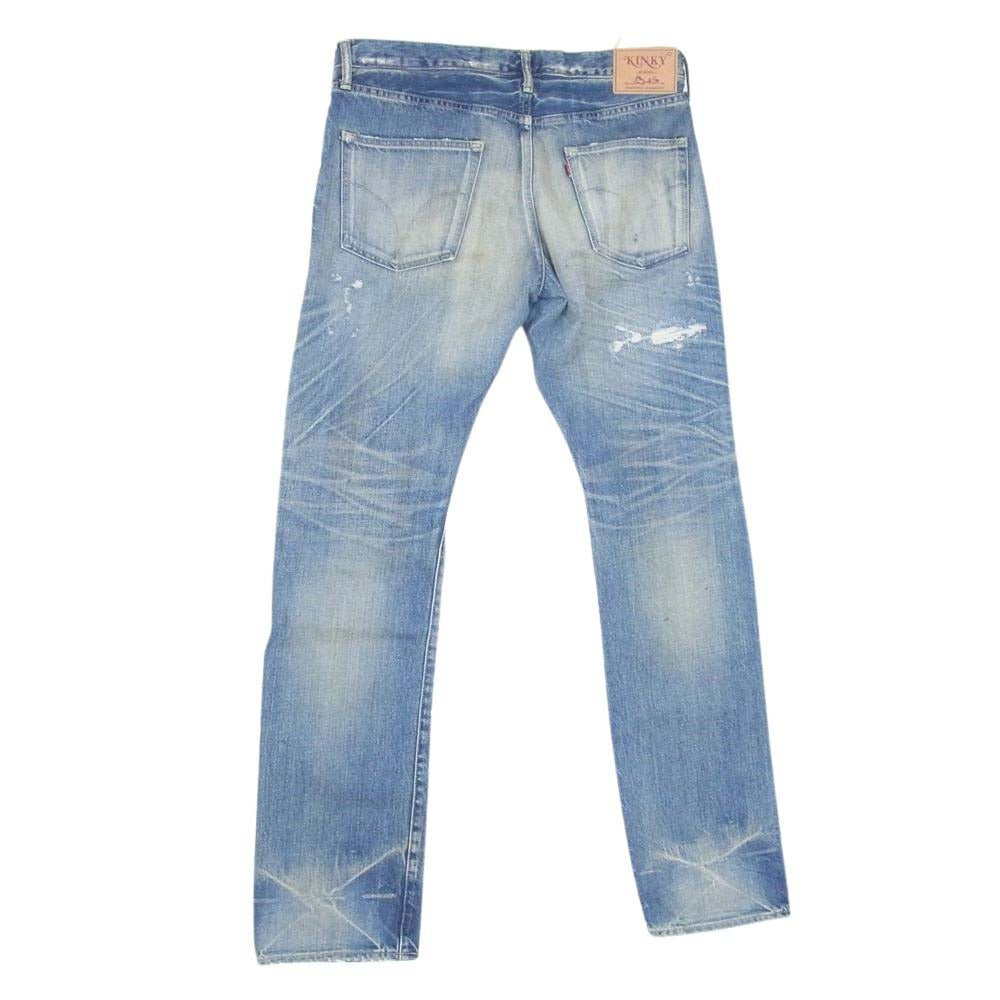HYSTERIC GLAMOUR ヒステリックグラマー 02202AP09 KINKY キンキー スキャブ リメイク ダメージ 加工 スリム ストレート デニム パンツ インディゴブルー系 34【中古】
