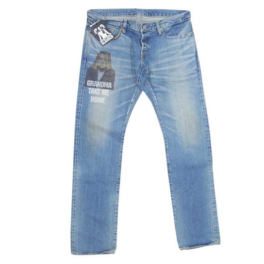 HYSTERIC GLAMOUR ヒステリックグラマー 0202AP04 Kurt Cobain カート コバーン NIRVANA ニルヴァーナ スタッズ デニム パンツ インディゴブルー系 34【中古】