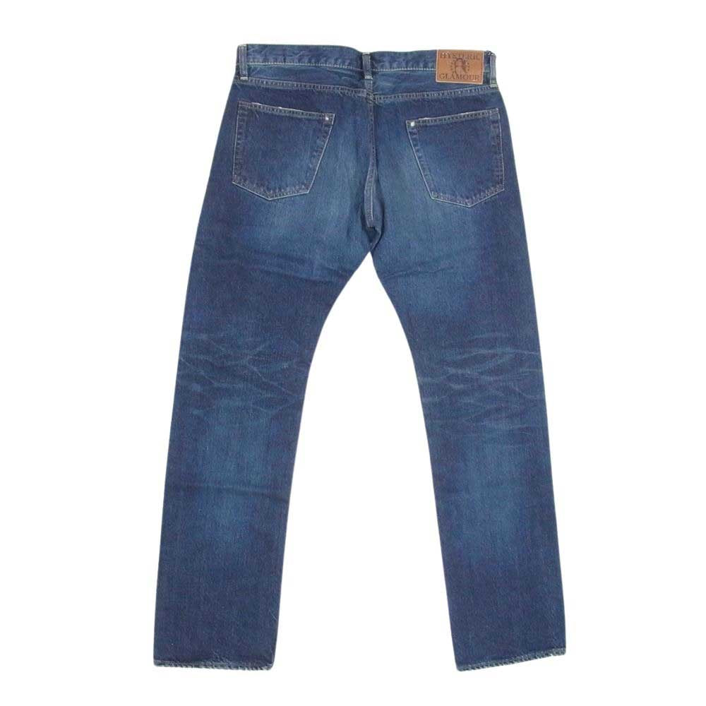 HYSTERIC GLAMOUR ヒステリックグラマー 0204AP10 野口強 REAL WRINKLE CLASH 加工 スタッズ デニム パンツ インディゴブルー系 34【中古】