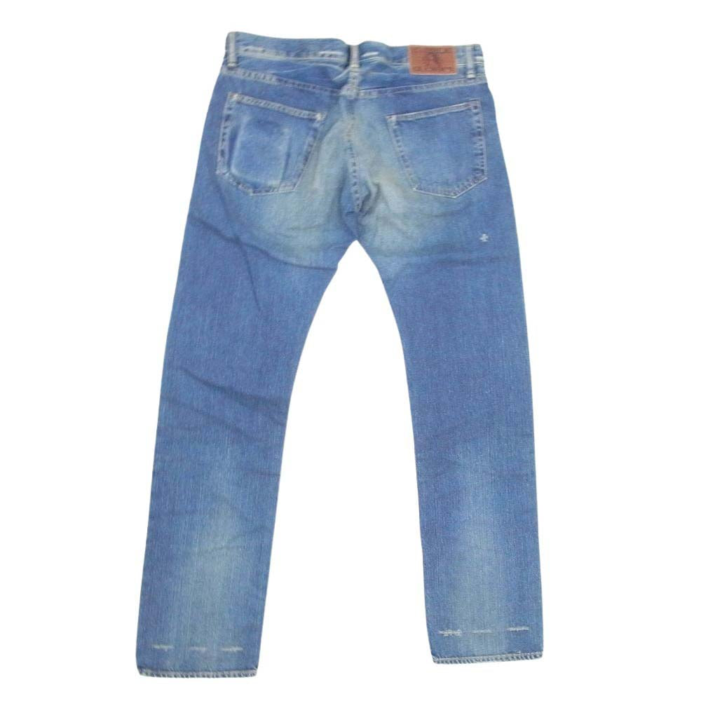 HYSTERIC GLAMOUR ヒステリックグラマー 0201AP09 SP加工 ダメージ リペア スクラッチ リメイク ストレート デニム パンツ インディゴブルー系 34【中古】