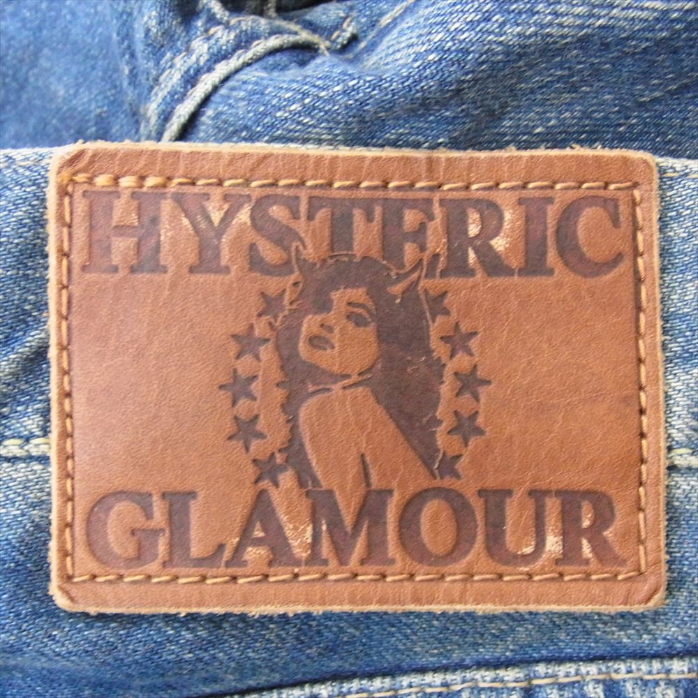 HYSTERIC GLAMOUR ヒステリックグラマー 0201AP09 SP加工 ダメージ リペア スクラッチ リメイク ストレート デニム パンツ インディゴブルー系 34【中古】