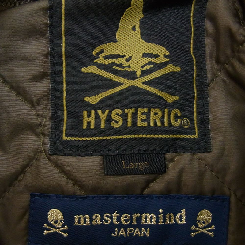 HYSTERIC GLAMOUR ヒステリックグラマー 0233AB07 × mastermind マスターマインド M-65 ミリタリー ジャケット ロゴワッペン スタッズ カーキ系 L【中古】