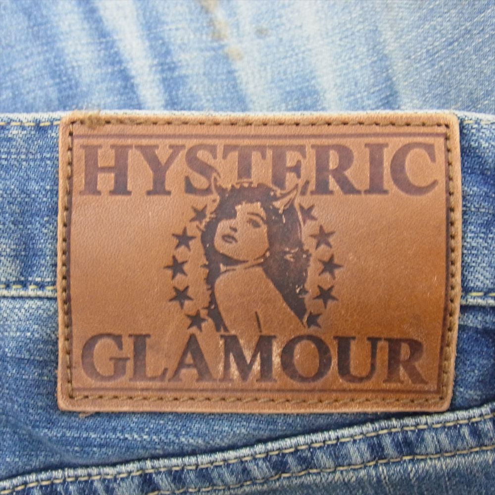 HYSTERIC GLAMOUR ヒステリックグラマー 0231AP04 GUITAR ARMY ペイント ダメージ 加工 デニム パンツ インディゴブルー系 34【中古】