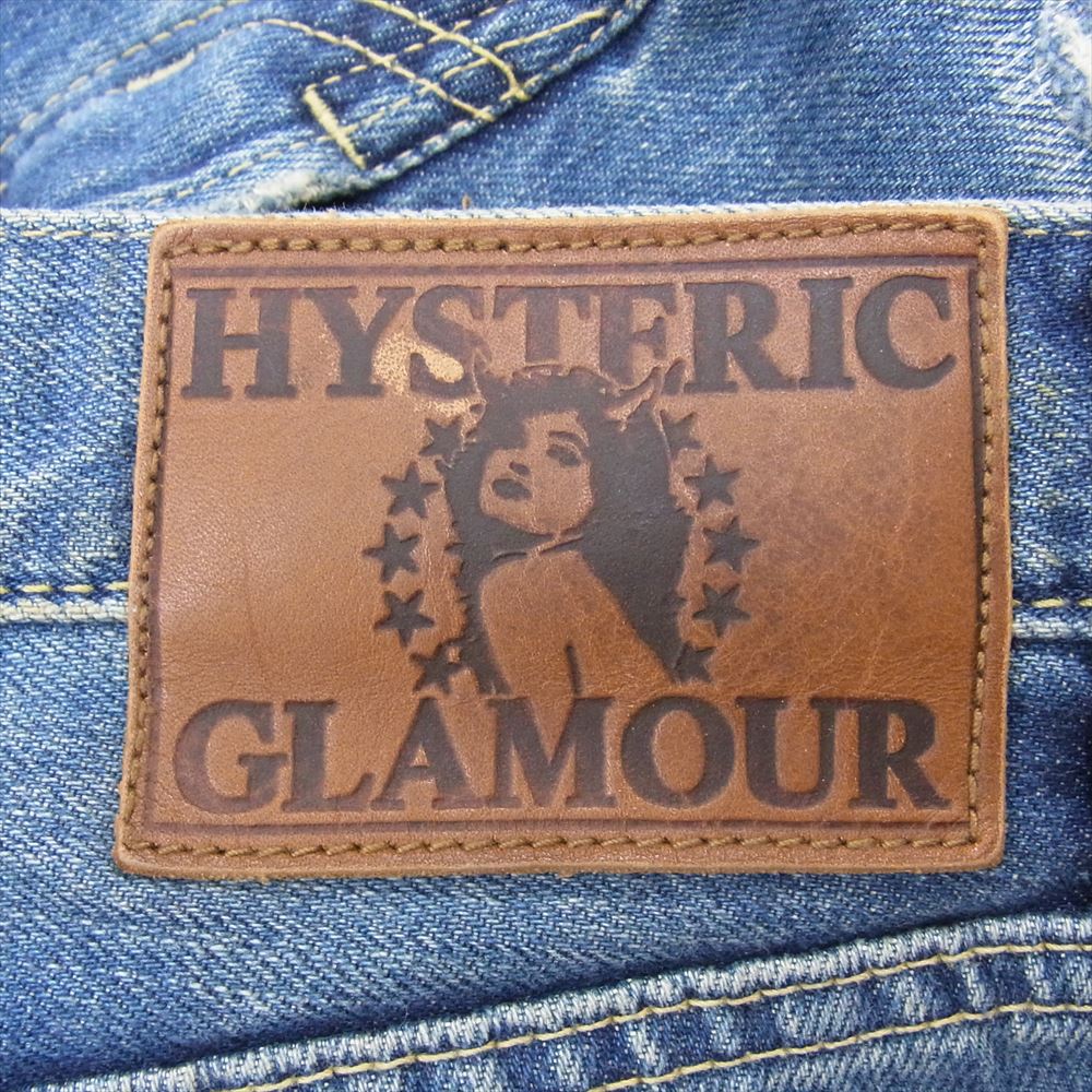 HYSTERIC GLAMOUR ヒステリックグラマー 0222AP08 VSR加工 ダメージ リペア スタッズ デニム パンツ インディゴブルー系 34【中古】