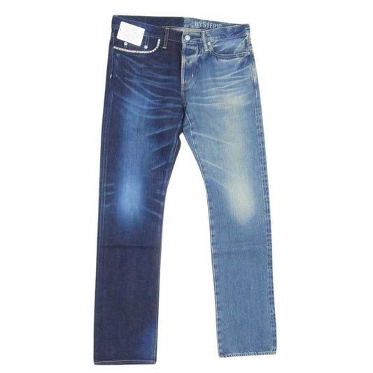 HYSTERIC GLAMOUR ヒステリックグラマー 0241AP12 HRLR加工 スリムストレート デニム パンツ インディゴブルー系 34【中古】