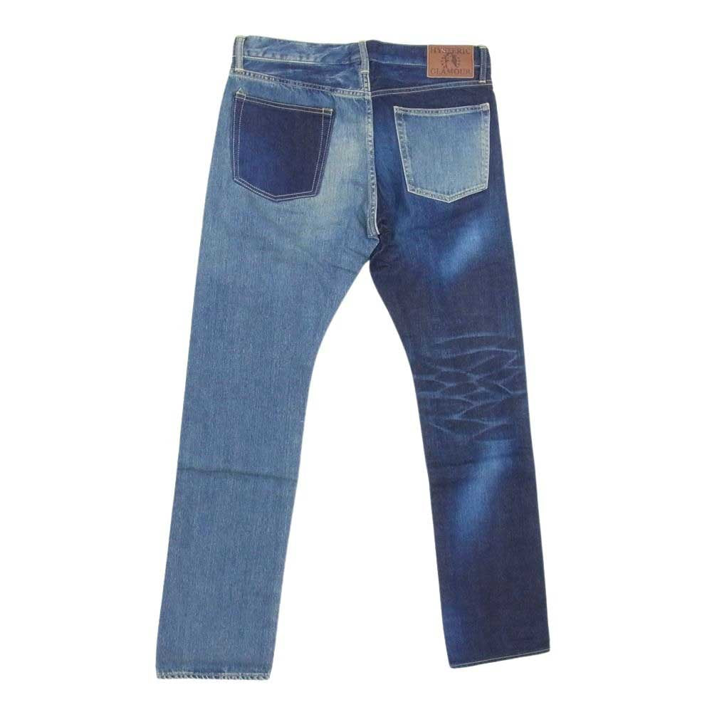 HYSTERIC GLAMOUR ヒステリックグラマー 0241AP12 HRLR加工 スリムストレート デニム パンツ インディゴブルー系 34【中古】
