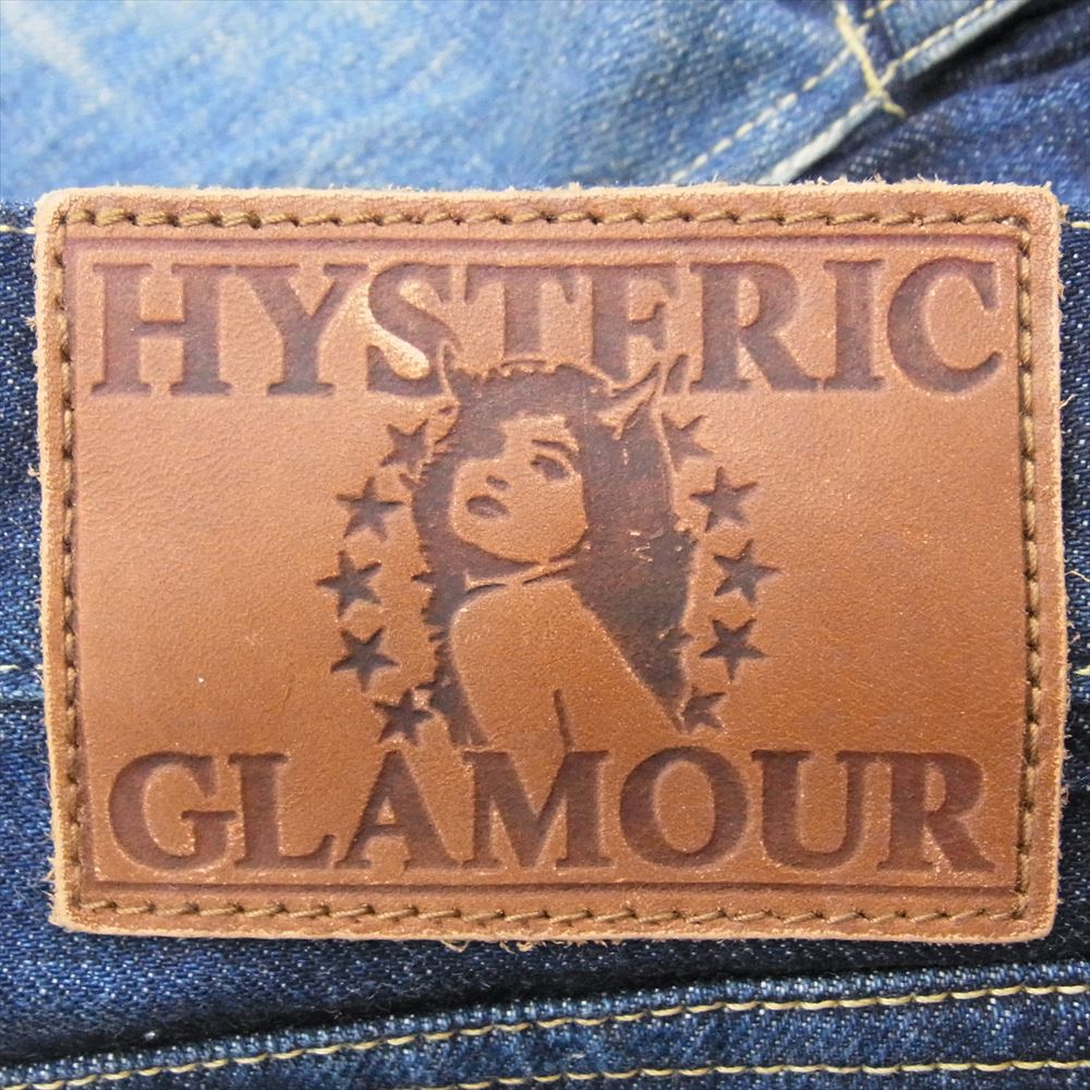 HYSTERIC GLAMOUR ヒステリックグラマー 0241AP12 HRLR加工 スリムストレート デニム パンツ インディゴブルー系 34【中古】