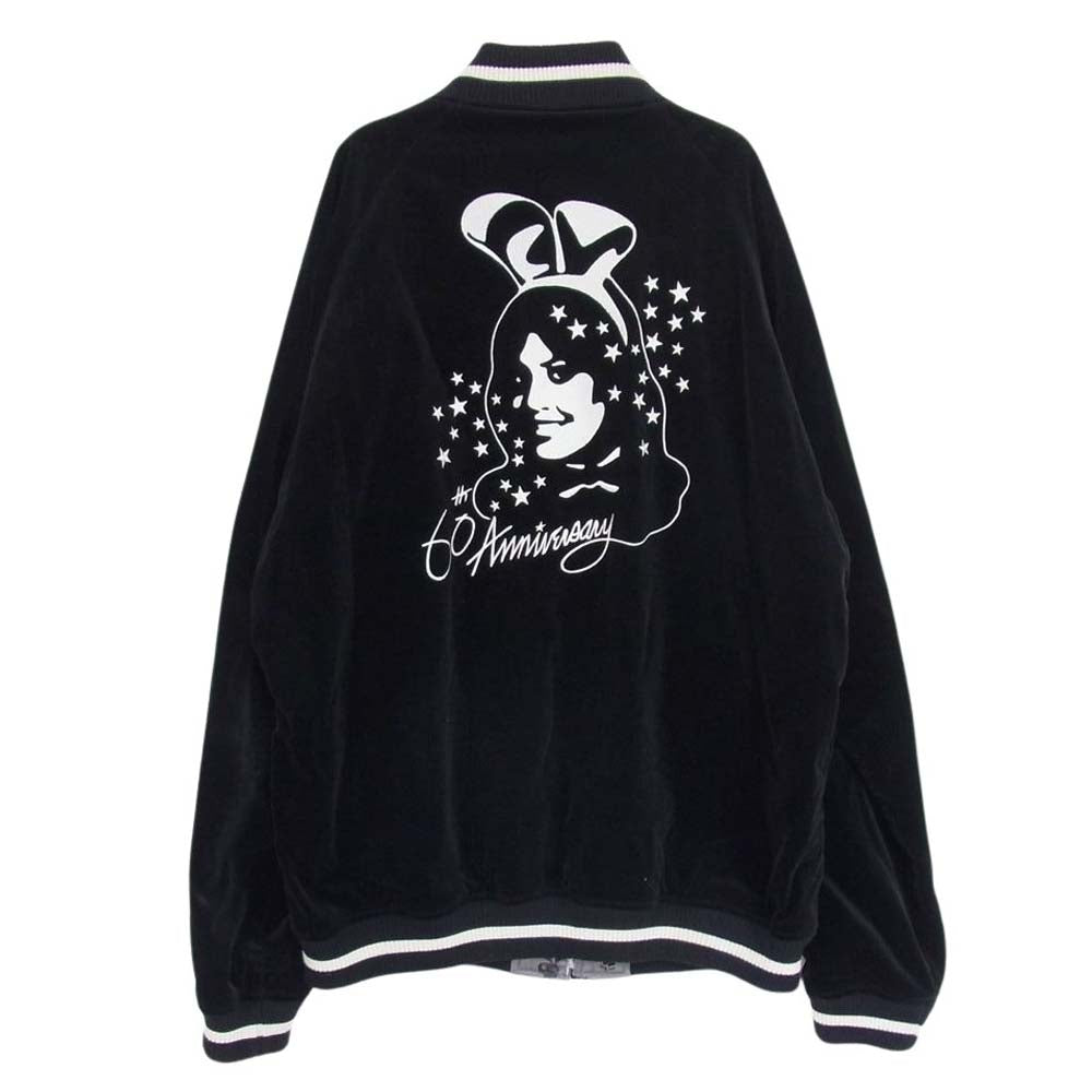 HYSTERIC GLAMOUR ヒステリックグラマー 12AW 1234AB01 × PLAYBOY プレイボーイ 野口強 リバーシブル ベロア ブルゾン ジャケット ブラック系 L【中古】