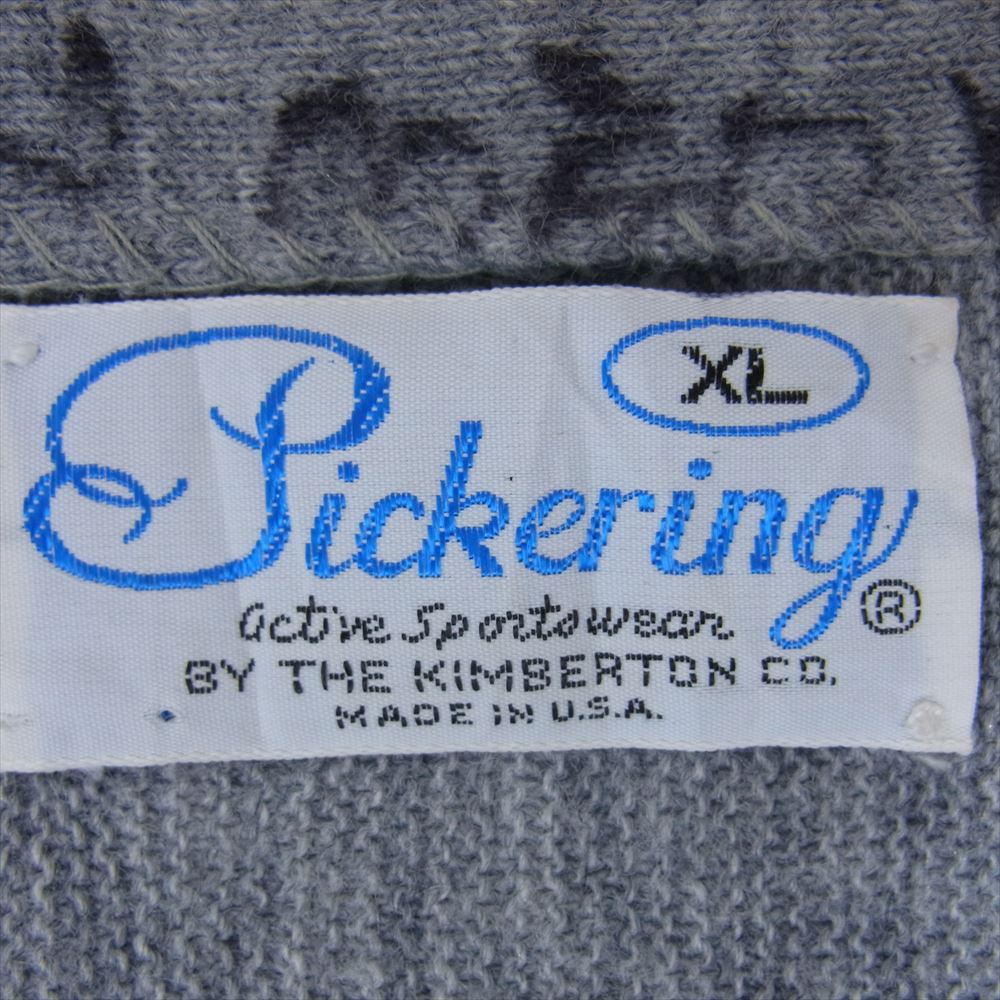 Pickering 90s USA製 ワンポイント ロゴ アクリル カーディガン グレー グレー系 XL【中古】