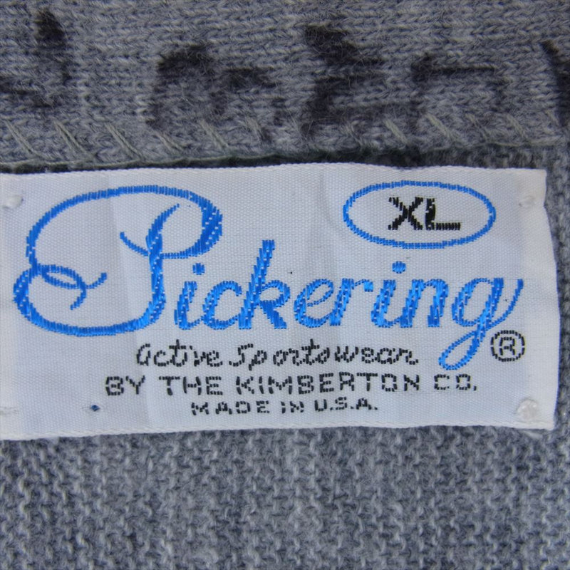 Pickering 90s USA製 ワンポイント ロゴ アクリル カーディガン グレー グレー系 XL【中古】