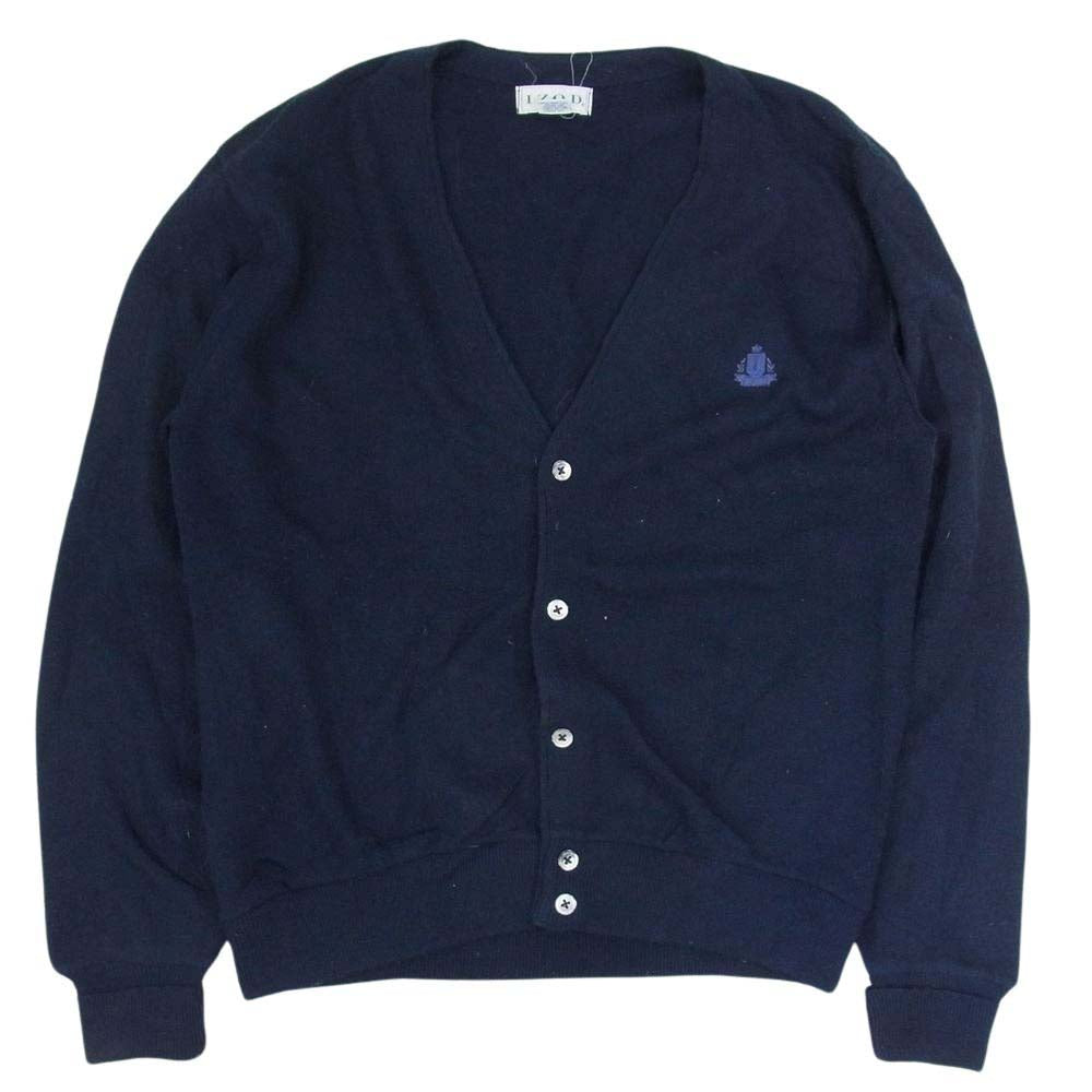アイゾッド 90年代 USA製 カーディガン Vネック ネイビー系 M【中古】