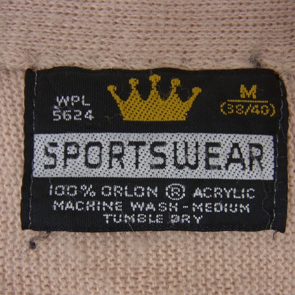 スポーツウェア アクリル ニット カーディガン ベージュ系 M【中古】